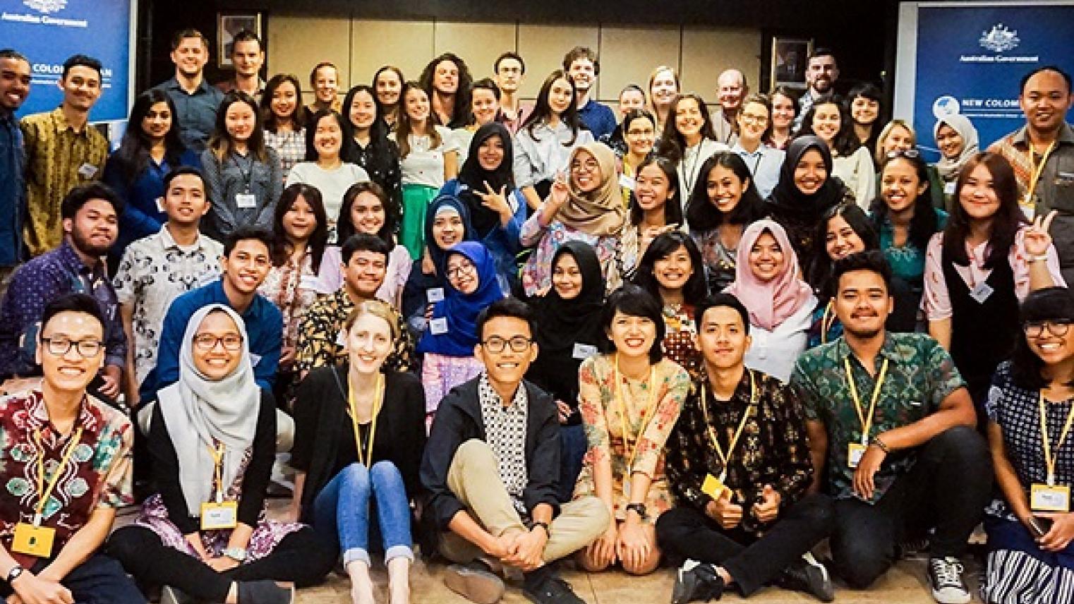 A group of Australian and Indonesian students and ACICIS staff gather in Jakarta) Image credit: ACICIS
