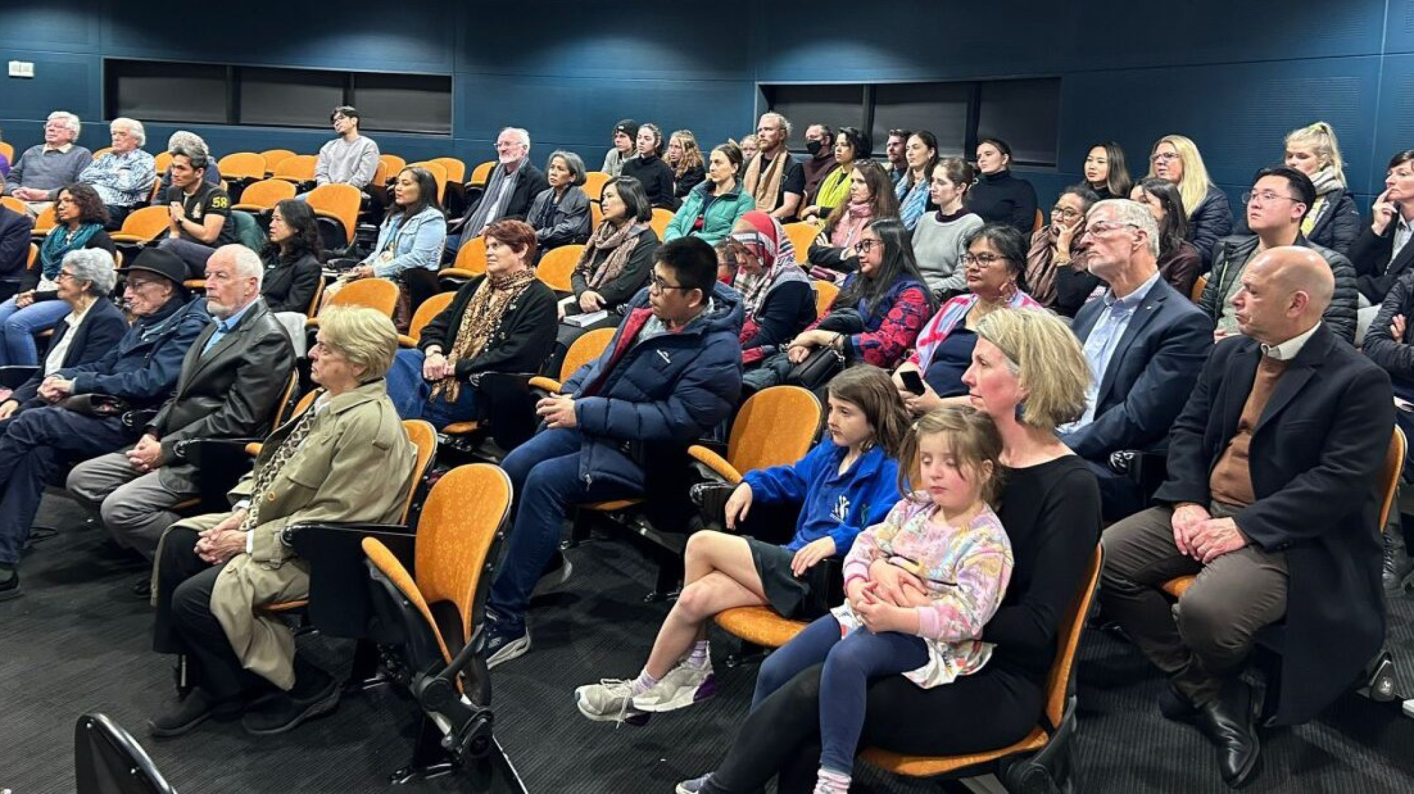 Audience at the book launch of Living Art