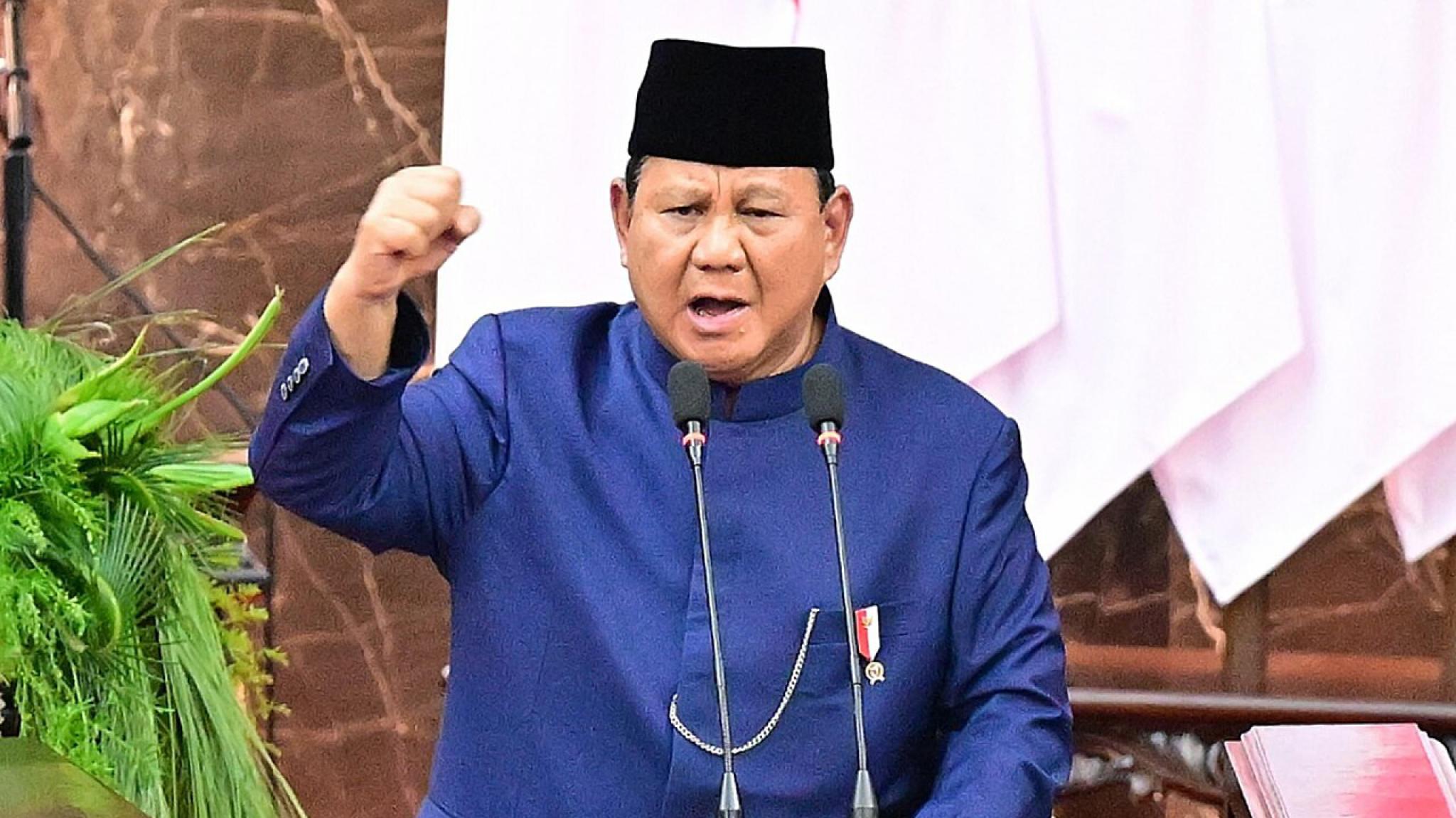 President Prabowo Subianto delivered his first speech before the Plenary Session of the MPR RI after being inaugurated as President for the 2024-2029 period, at the Nusantara Building of the MPR-DPD-DPR RI, Senayan, Jakarta, on 2024/10/24 morning