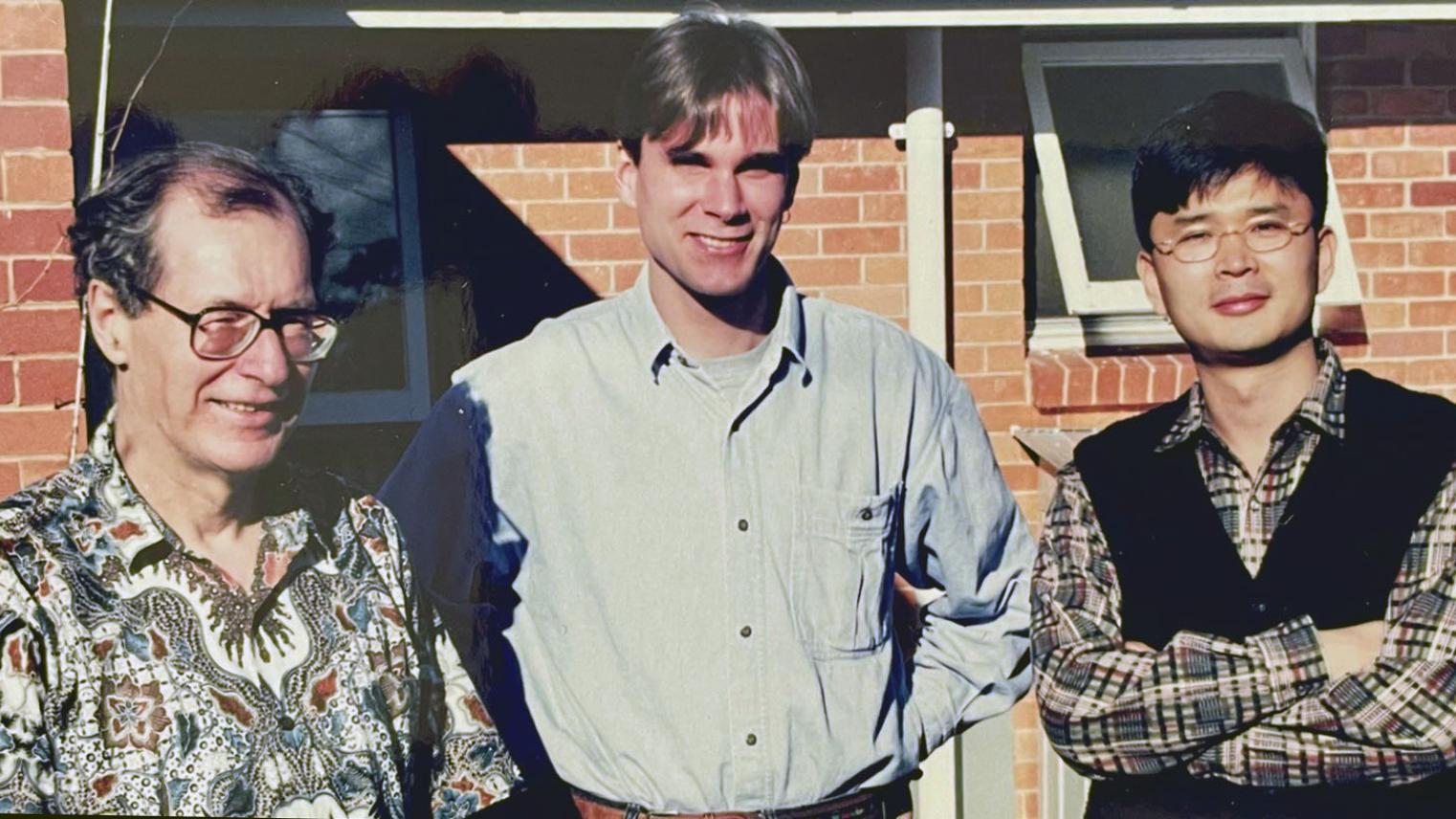 Harold Crouch (left) with PhD students, Marcus Mietzner (now an Indonesia specialist based at ANU) and Inwon Hwang (South Korea's leading Malaysian politics expert), c. 1997. 